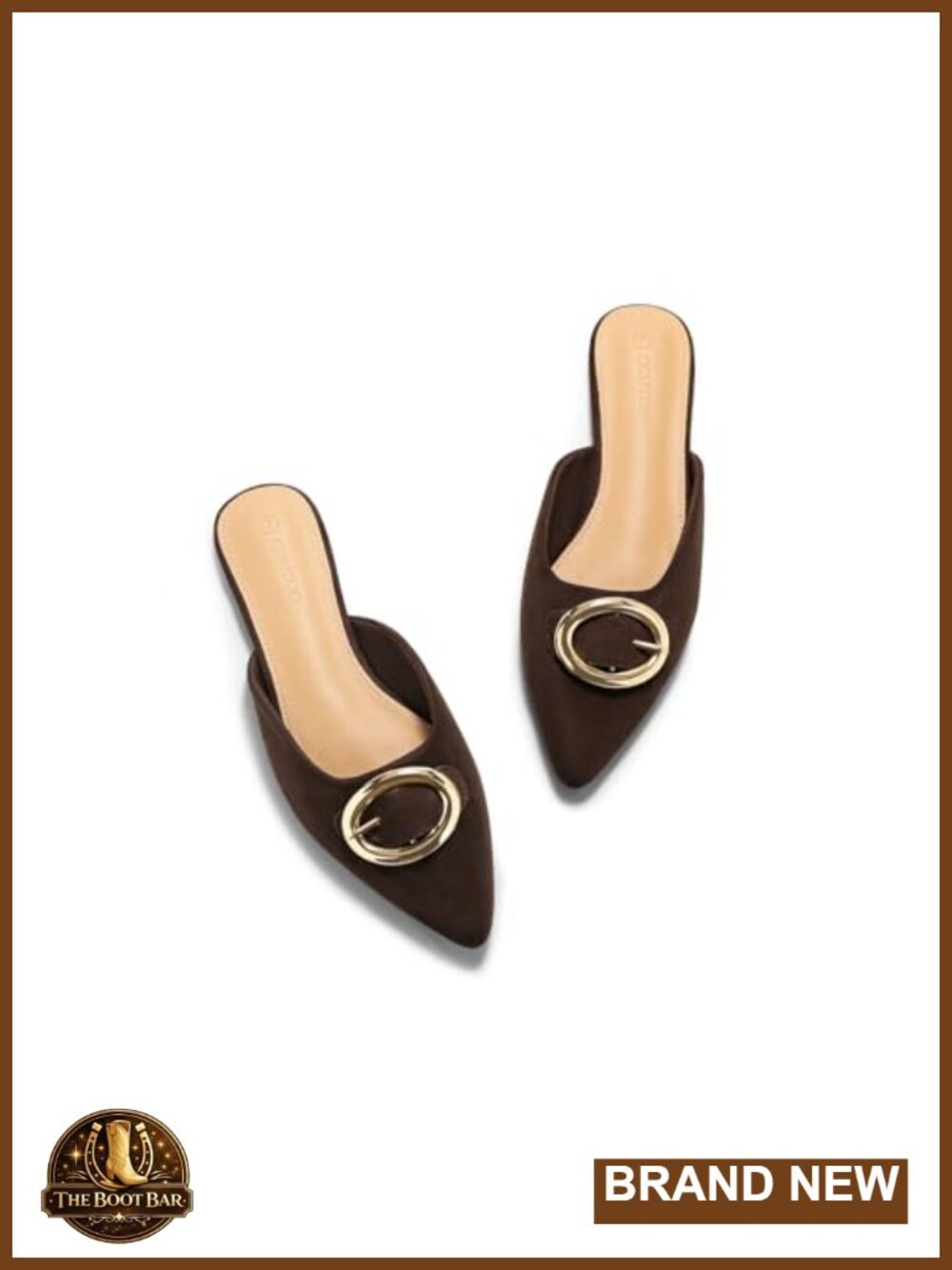 Faux Suede Closed Pointed Toe Slip On Mule Flats Casual Dress Shoes